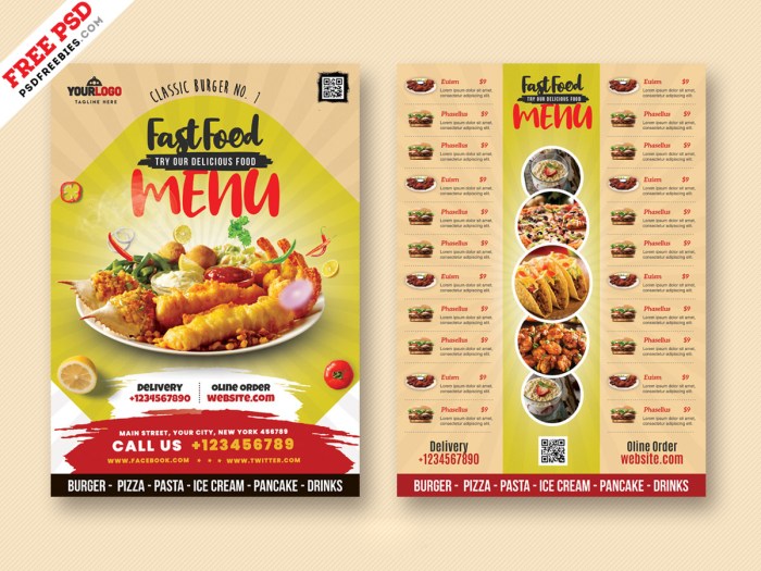 Restaurants Food Menu Card Design Template – Download PSD