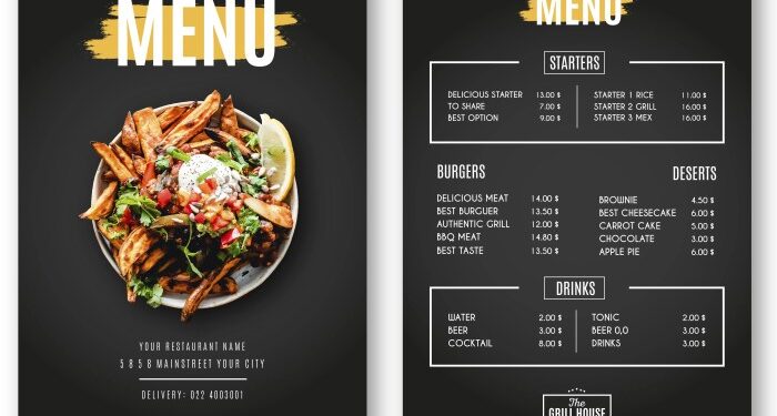 Restaurant Menu Card Border Design - Design Talk